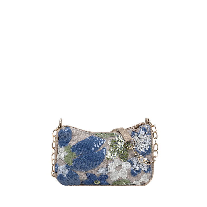 Embroidered Floral Evening Clutch