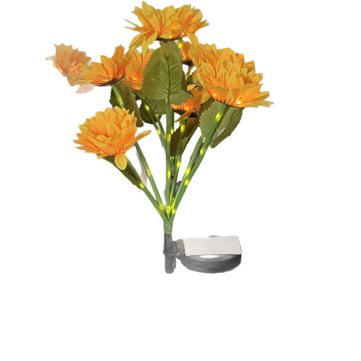 Solar-Powered LED Sunflower Garden Stake Lamp With Waterproof Panel And Adjustable Stem Stornfield
