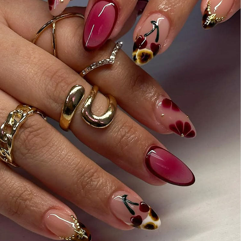 Artistic Long-Stiletto Nail Art Design
