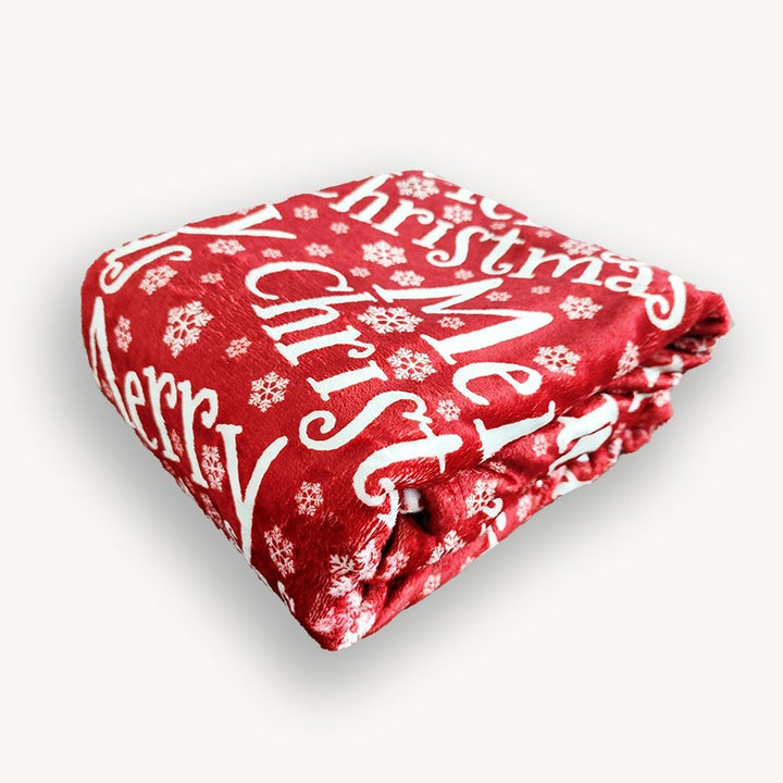 Festive Holiday-Themed Plush Fleece Blanket