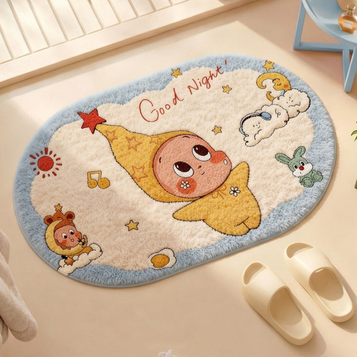 Soft Plush Floral Pattern Bath Mat