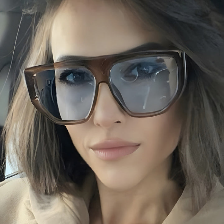 Women's fashionable oversized sunglasses with innovative Stornfield frame