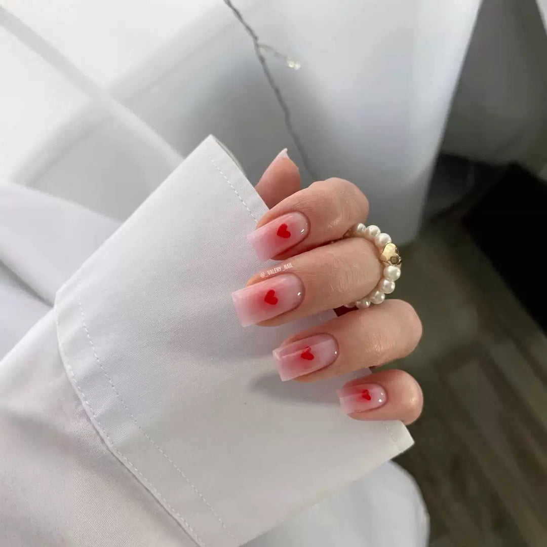 Artificial Nail Set with Romantic Heart Designs Stornfield