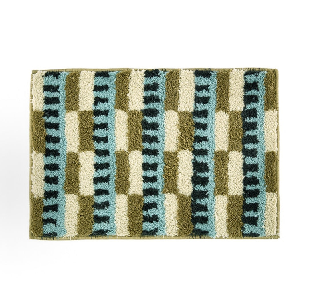 Plush Geometric Bathroom Mat