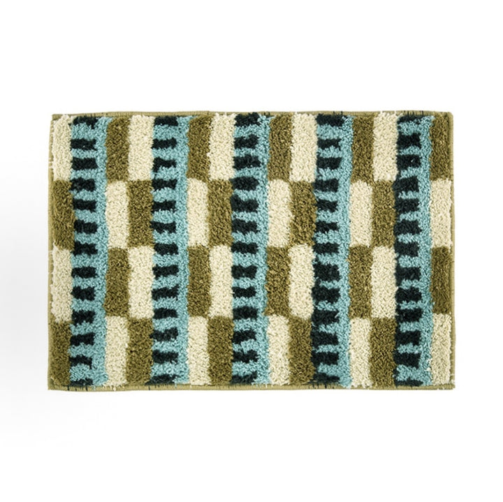 Plush Geometric Bathroom Mat