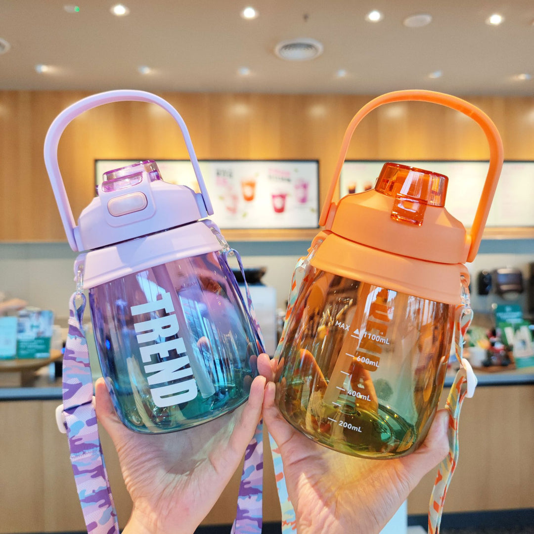 Women's multifunctional water bottle with safety closure and ergonomic carrying handle Stornfield