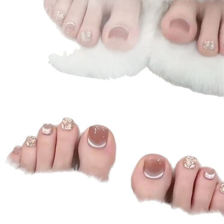 Decorative Press-On Pedicure Nail Set Stornfield