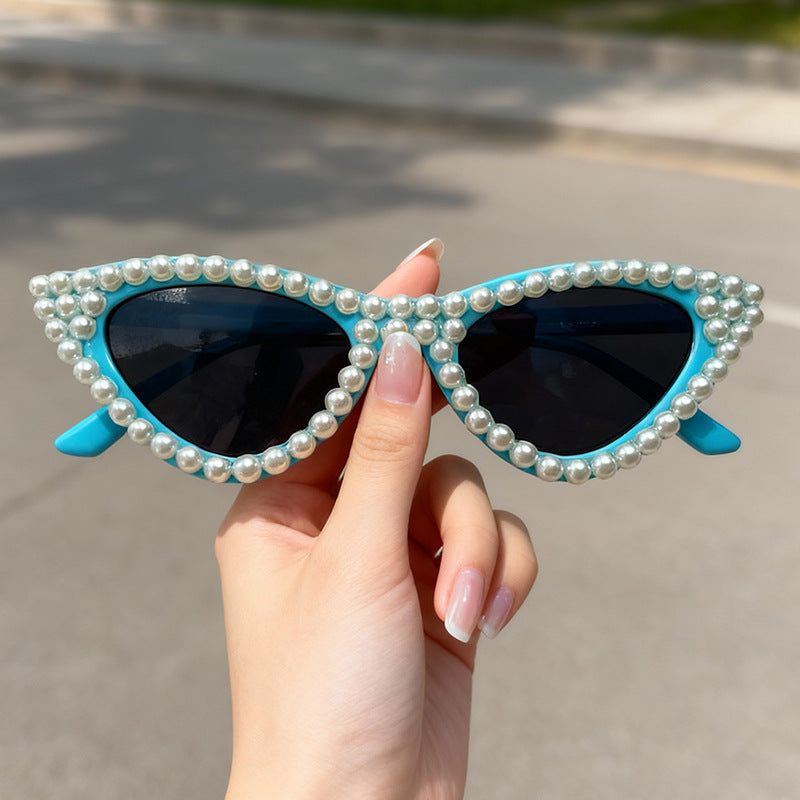 Pearl-Embellished Cat Eye Sunglasses Stornfield