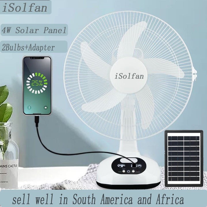 Ladies solar-powered fan with USB charging function and LED display Stornfield