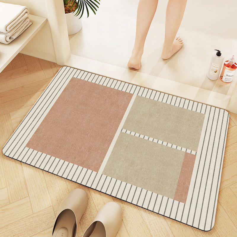 Plush Geometric Bath Mat Stornfield