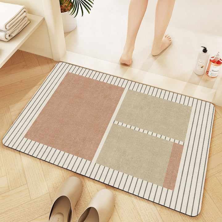 Plush Geometric Bath Mat Stornfield