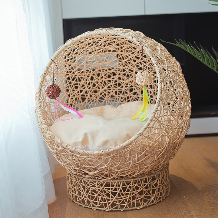 Beef Cat Bed Made of Rattan Stornfield
