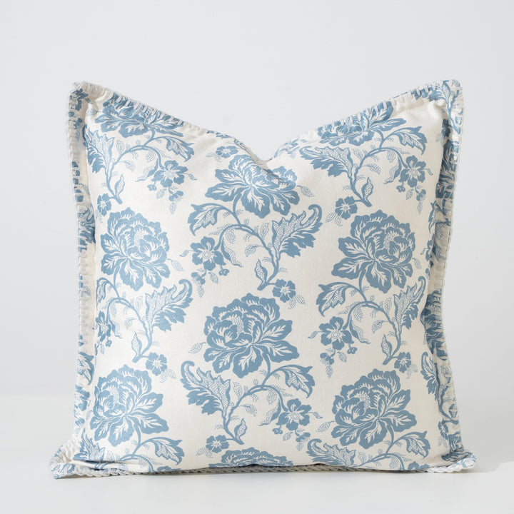 Floral Mandala Decorative Pillow Cover Made of Cotton Blend with Hidden Zipper