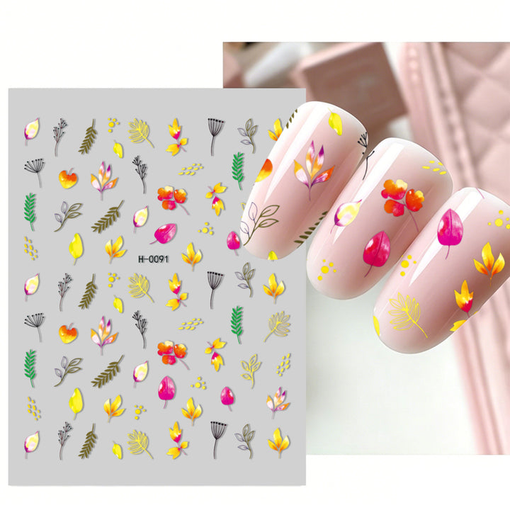 Floral Design Nail Art Sticker Set