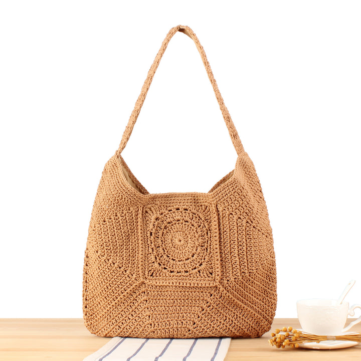 Hand-knotted shoulder bag with geometric pattern Stornfield