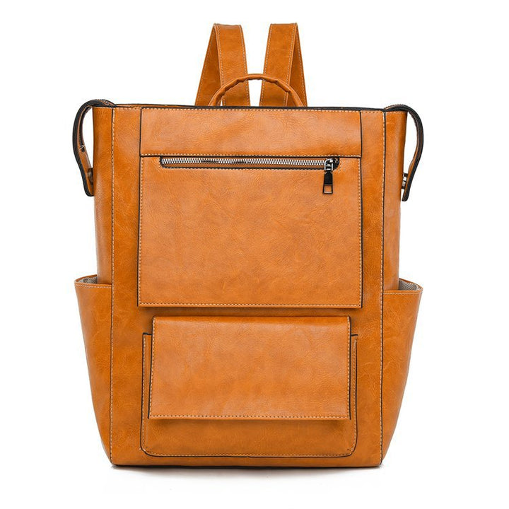 Multi-Pocket Genuine Leather Backpack Stornfield