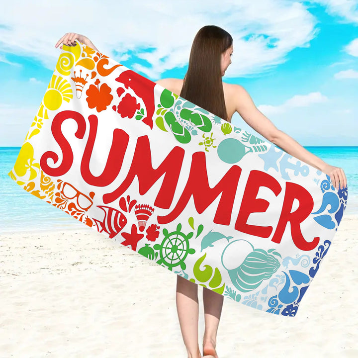 large beach towel with colorful butterfly design Stornfield