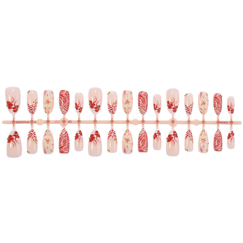 Nail Art Set with Floral Designs and Glitter Elements Stornfield