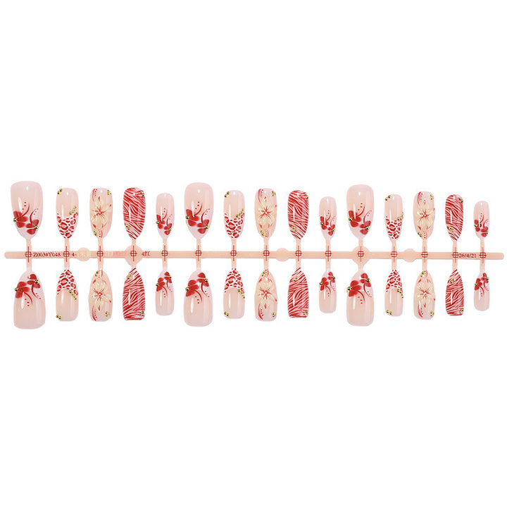 Nail Art Set with Floral Designs and Glitter Elements Stornfield