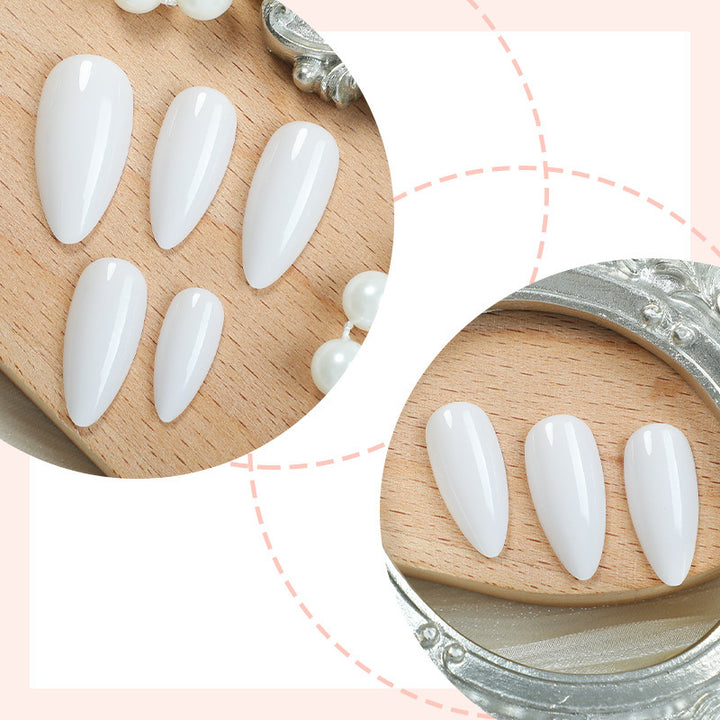 Glossy Almond-Shaped Press-On Nail Art Set