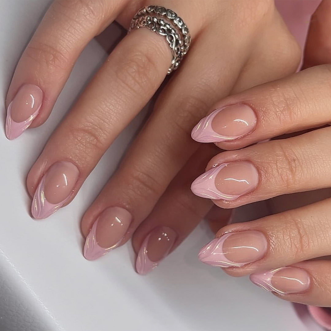 Nail art in elegant French tip design Stornfield
