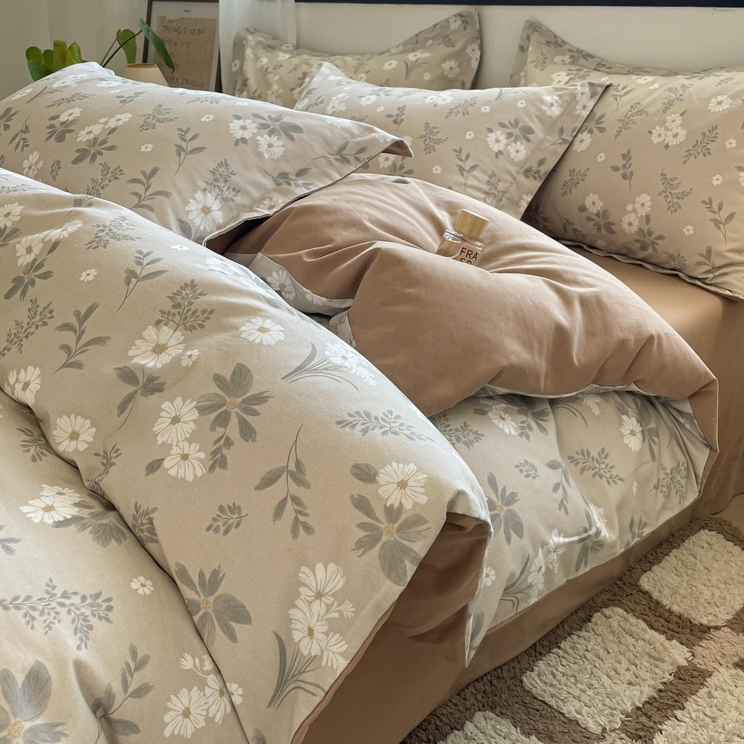 Whimsical Floral Print Duvet Cover Set