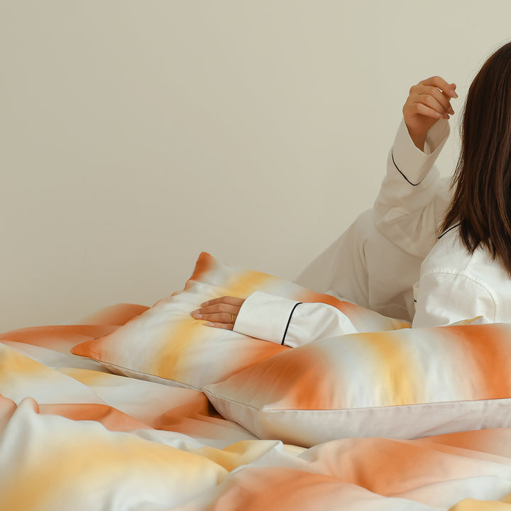 Soft-Sateen Breathable Duvet Cover Set with Hidden Zip and Corner Ties