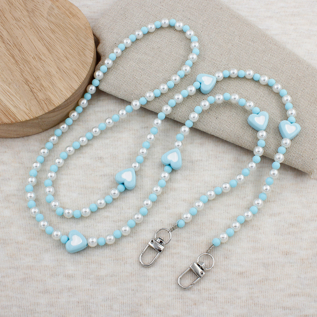 Heart-Embellished Beaded Eyewear Chain Stornfield