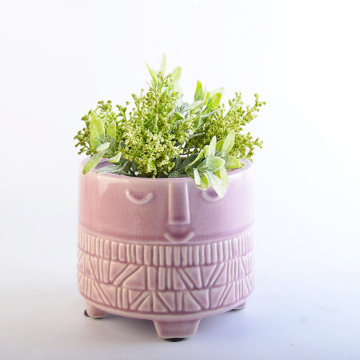 Decorative plant pot with facial features Stornfield