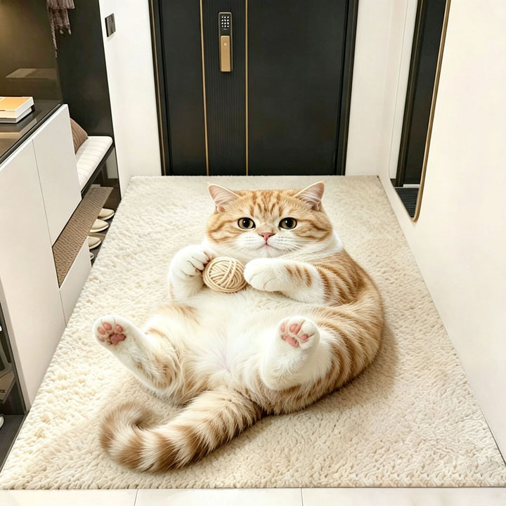 Cat-Themed Plush Area Rug