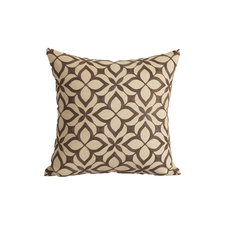 Embroidered decorative cushion cover with paisley relief texture