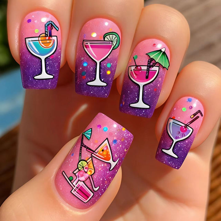 Creative Art Nails with Cheerful Cocktail Design Stornfield