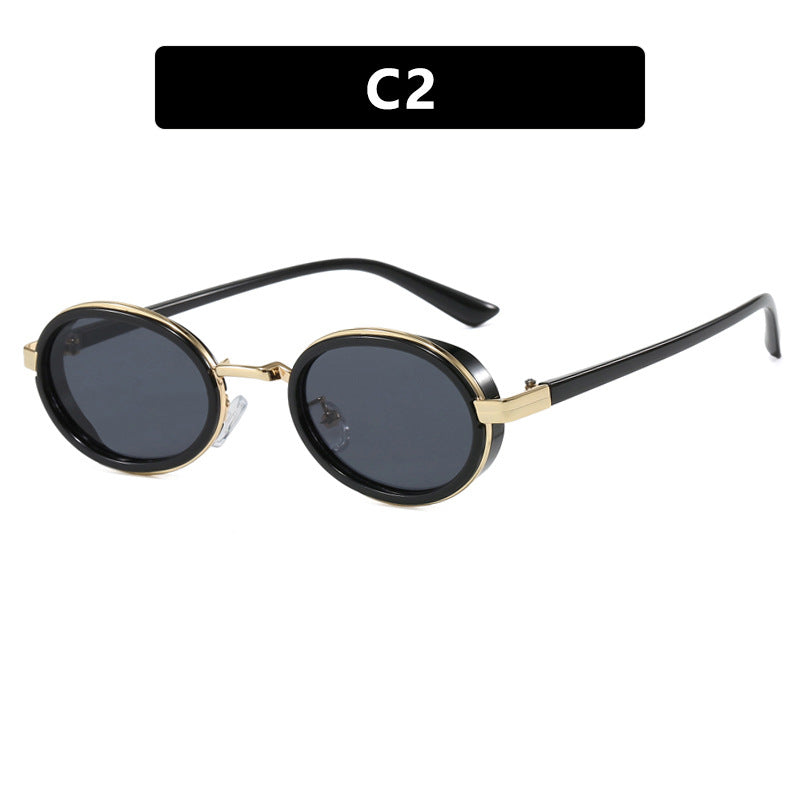 Women's round sunglasses with lightweight lenses and gold accents Stornfield