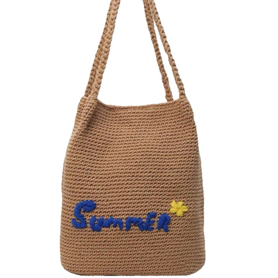 Handcrafted cotton bag with cheerful summer motif Stornfield