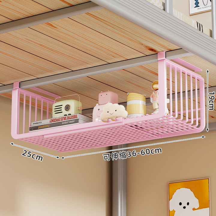 Under-Shelf Hanging Storage Basket Organizer for Loft Beds and Shelves