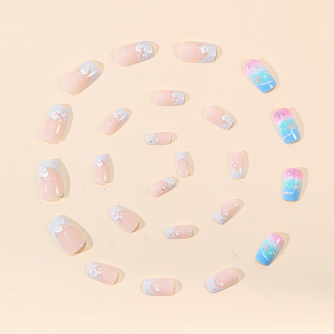 Ocean-Inspired Gel Nail Art Extensions Stornfield