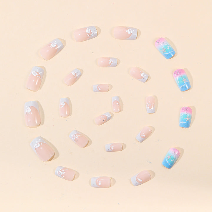 Ocean-Inspired Gel Nail Art Extensions Stornfield