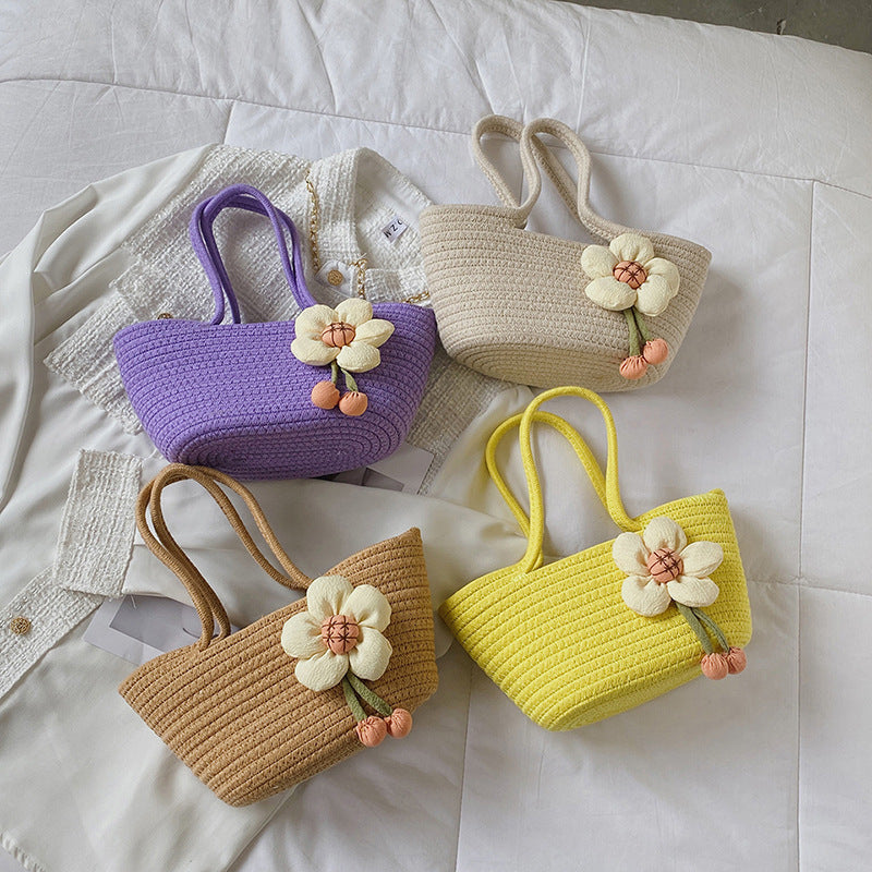 Decorative Woven Straw Tote Stornfield