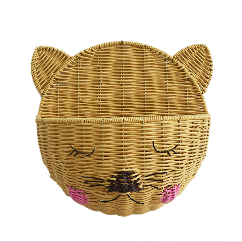 Cute Cat-Shaped Woven Storage Basket Stornfield