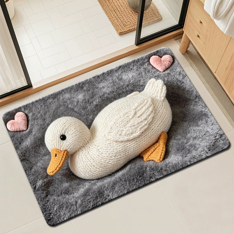 Cute Cat-Shaped Plush Bath Mat