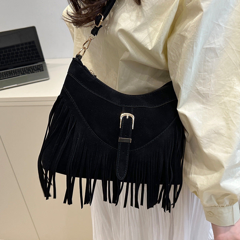 Fringed Suede Handbag