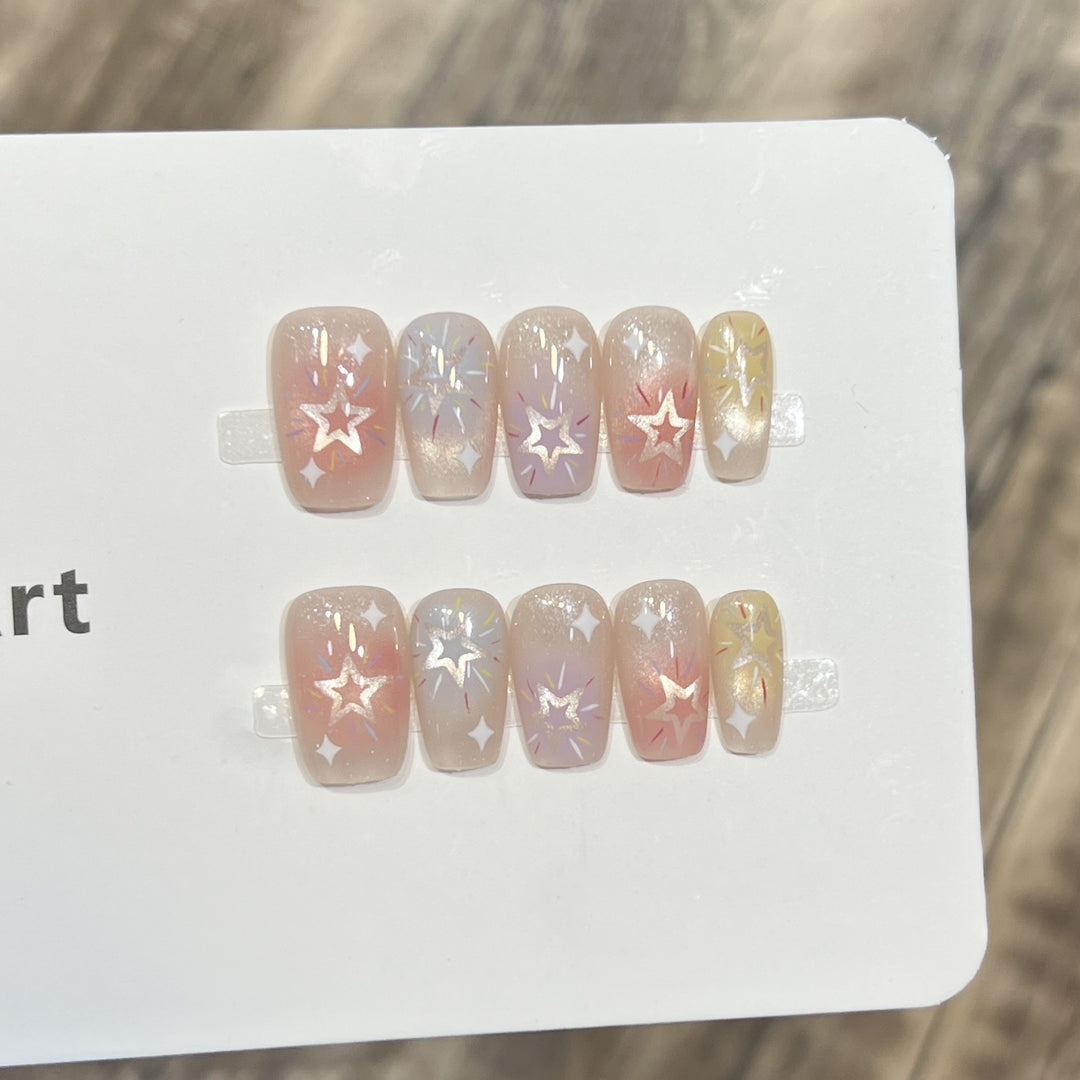 Starry Sky-Inspired Press-On Nail Art Set Stornfield
