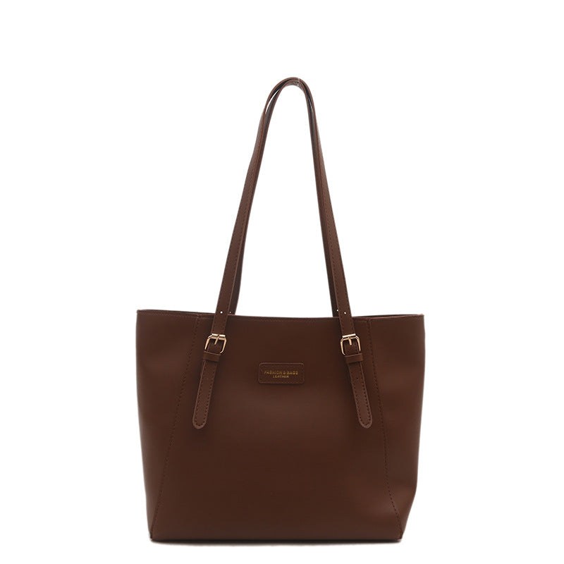 Elegant Faux Leather Tote Bag with Scarf Detail