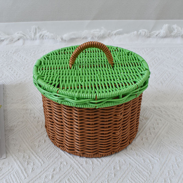 Triple-Compartment Woven Storage Basket Stornfield