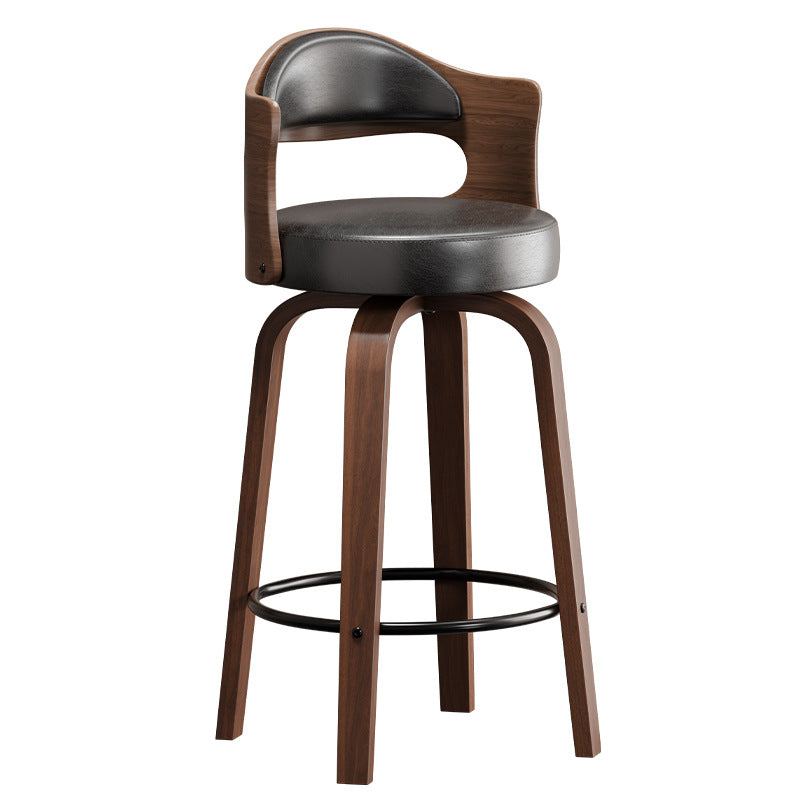 Modern Bar Stool with Unique Wooden Design and Rotating Seat Stornfield