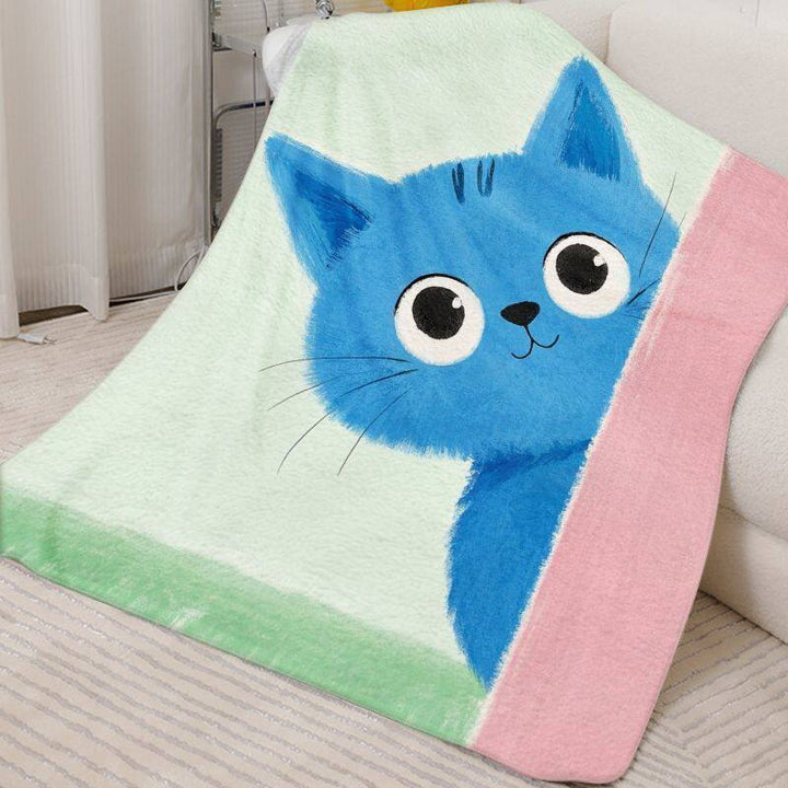 Cute Cat-Themed Fleece Blanket