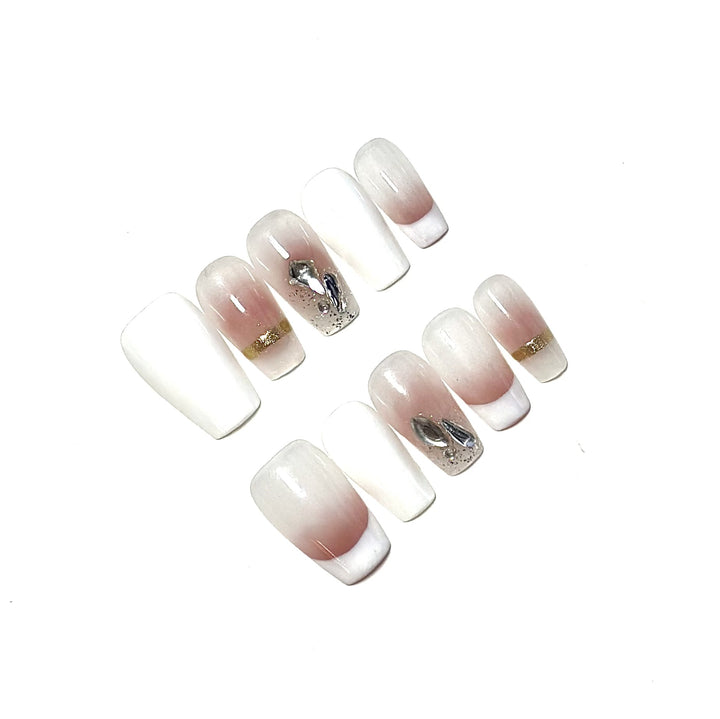 Elegant Ombre French-Style Press-On Nail Art Set