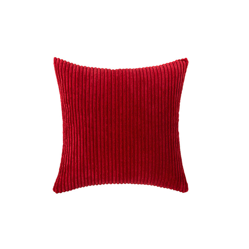 Corduroy Ribbed Square Accent Pillow Cover with Deep-Channel Texture and Concealed Zipper