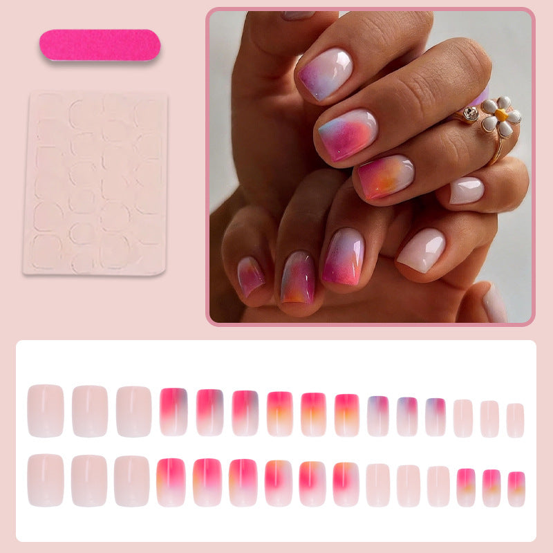 Artificial nail set with elegant gradient and glittering accents Stornfield