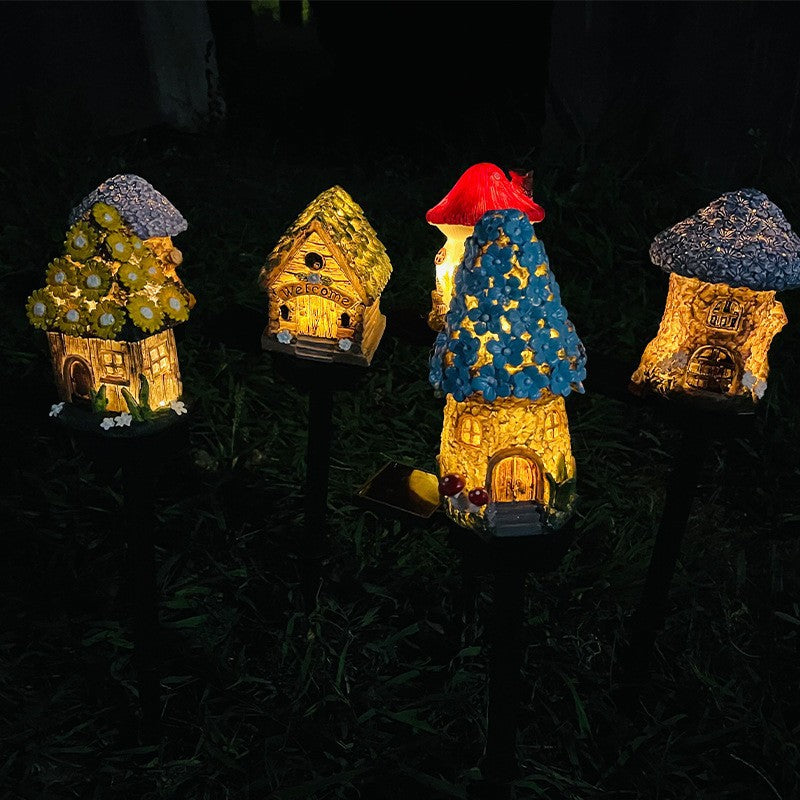 Solar Mushroom House Garden Stake Light With Rechargeable Battery Stornfield